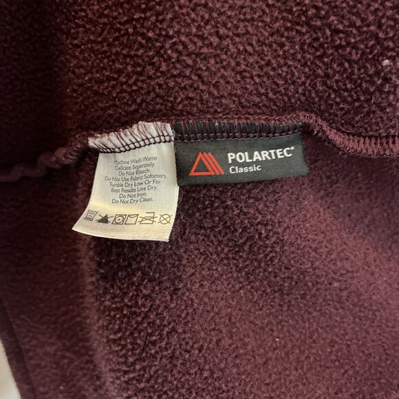 Eddie Bauer POLARTEC Burgandy and Brown Full Zip Front Fleece Jacket Wms X Large - Picture 10 of 11
